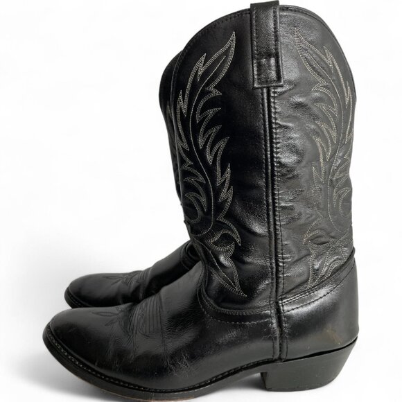 Laredo Black Leather Western Cowboy Cowgirl Boots Women's 10 M - Picture 7 of 10
